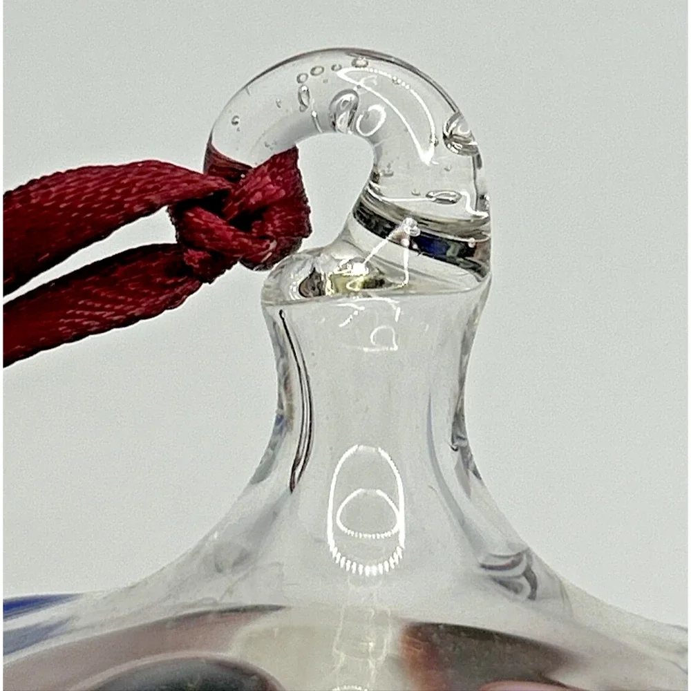 Vintage Art Glass Twisted Blue Purple Green Maroon Ornament U257/8‎